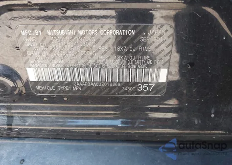 2018 Mitsubishi Outlander Sport 2.4 Se из США, поврежденный, VIN JA4AP3AW0JZ016369